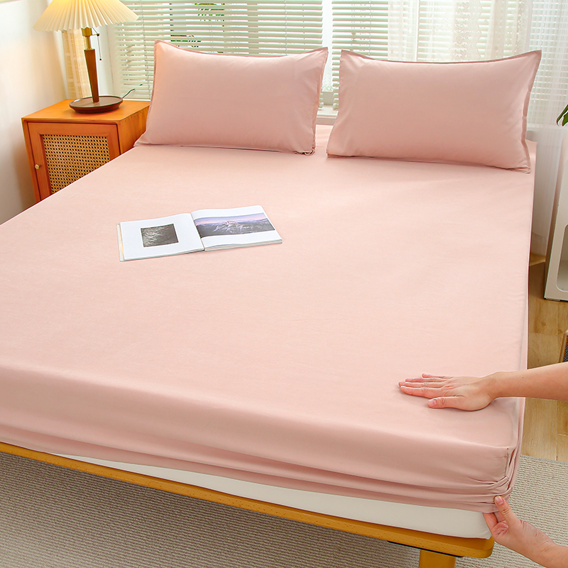 Reversible Sheets Dansunreve Soild Color Bed Sheet VelvetCooling Fiber Fittedsheet ...