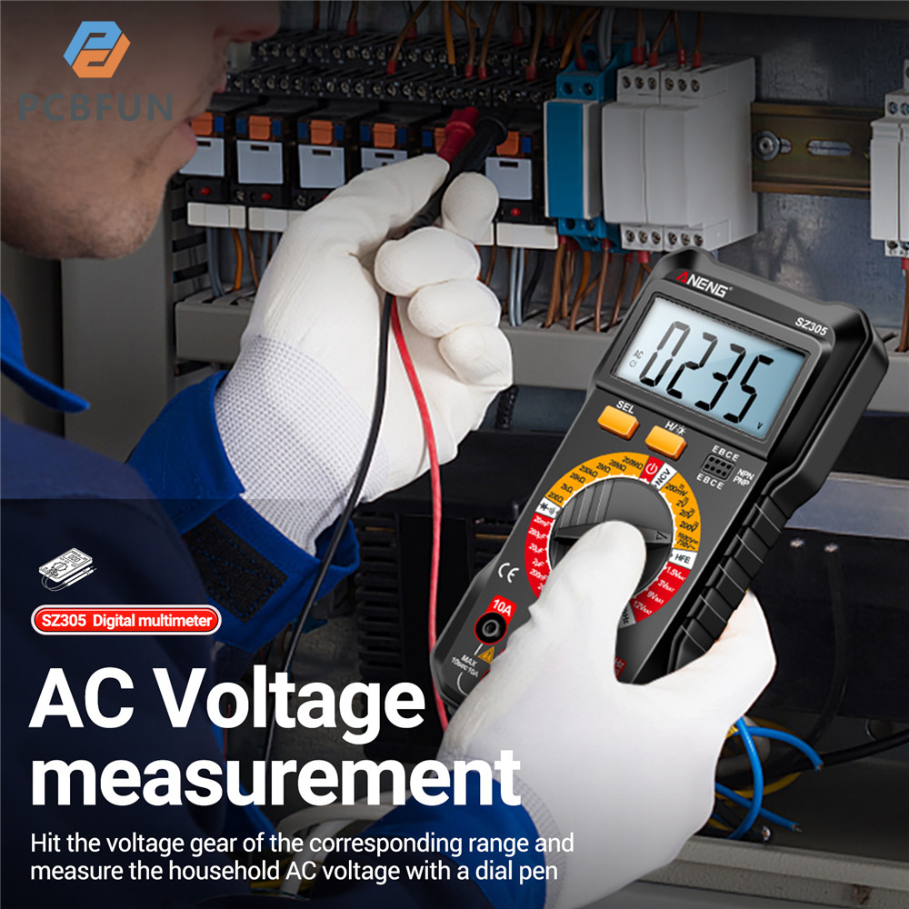 pcbfun Aneng Sz304 Sz305 Multimeter Volt Ohm Amp Meter Autoranging For Ac/dc Current Voltage Resistance Frequency Tester Maximum Count 2000