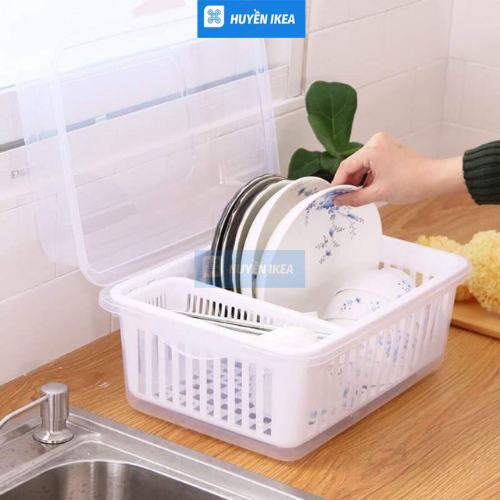 Rổ úp chén bát dĩa có nắp Inomata