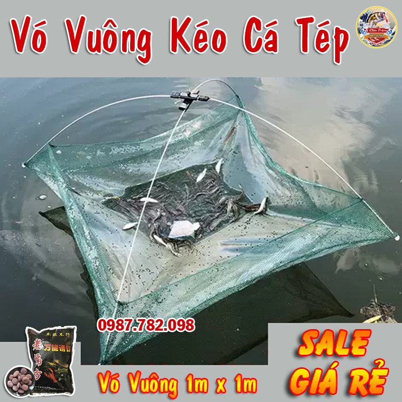 [ Giá Xưởng ] Vó Bắt Tôm, Cua, Cá, Tép ... Vó Kéo , Nhấc Cá [ 1m x 1m ]