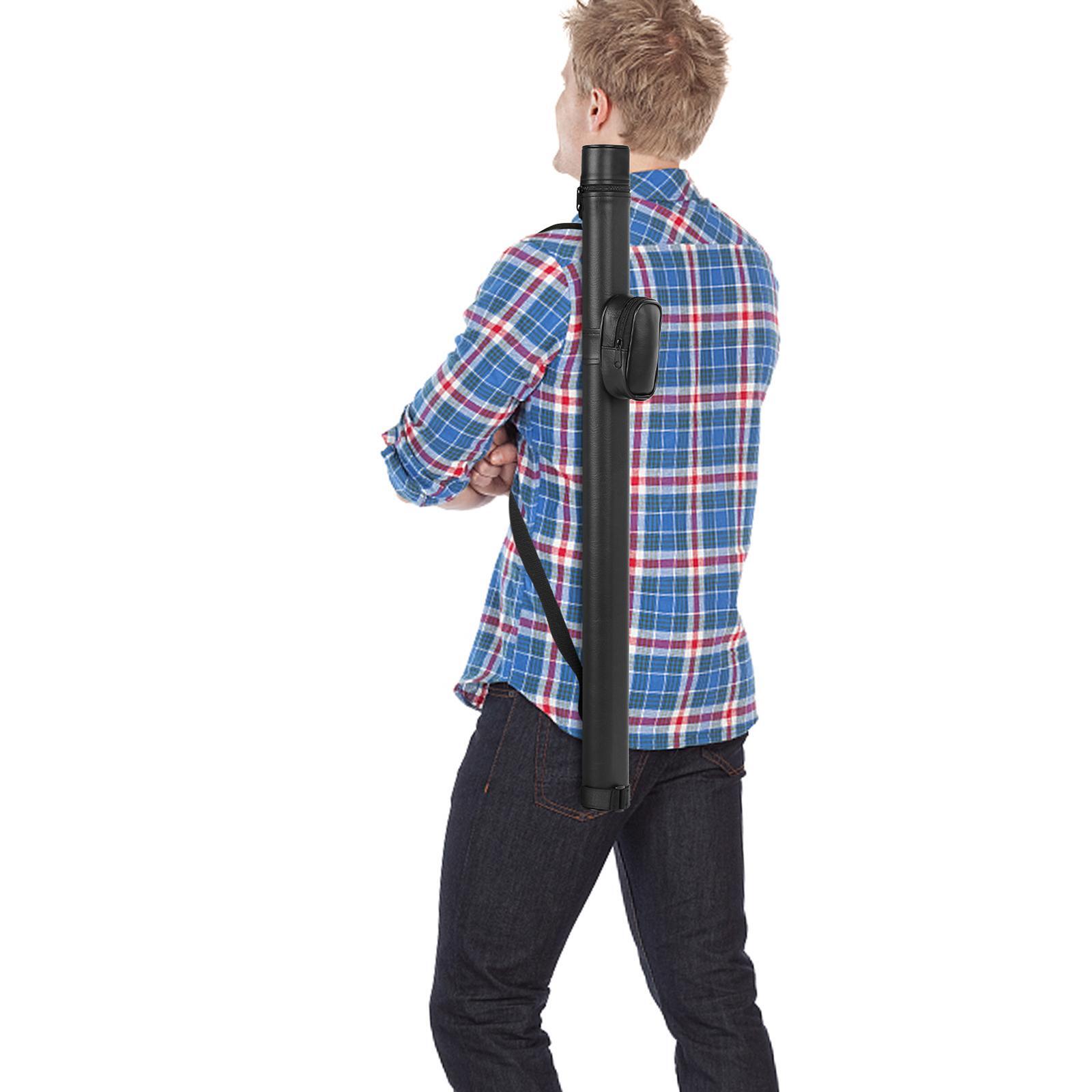 Sleek PU Leather Professional BilliardPool Cue Rod Bag Protector Adjustable Strap for Enhanced Portability