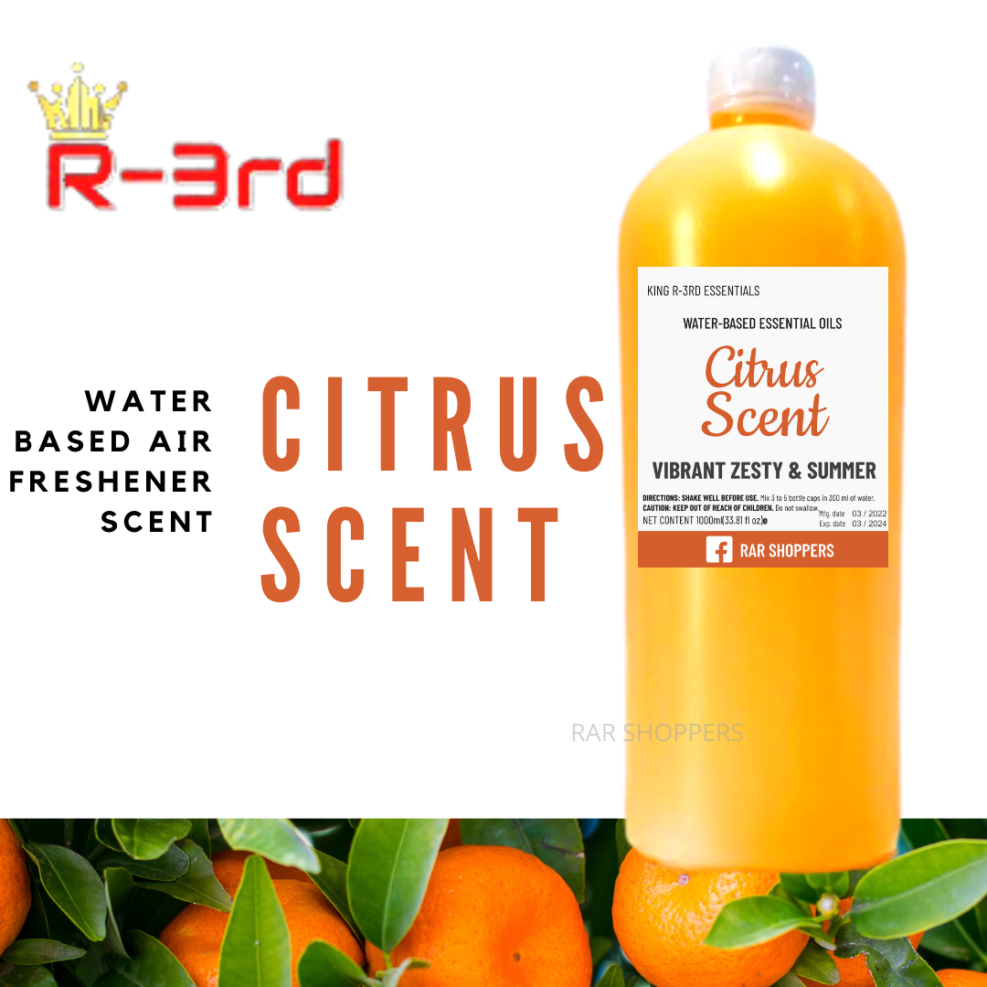 1 liter water based air freshener essential oil Citrus fruity scent