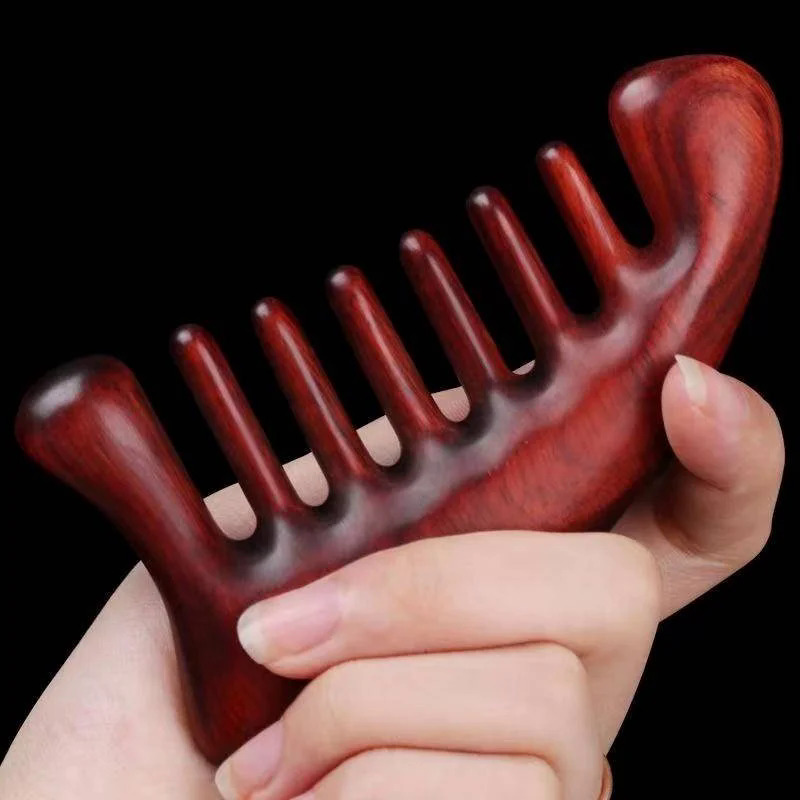 Natural Green Sandalwood Wide Tooth Hair Comb, Anti-Static Scalp Massage Wooden Comb For Men Women Gift
_voghion.com