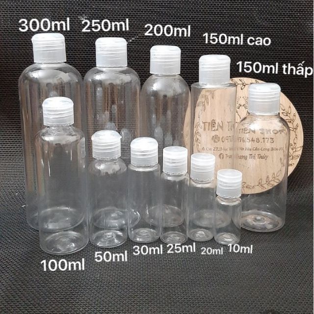 Chai nhựa nắp bật các size