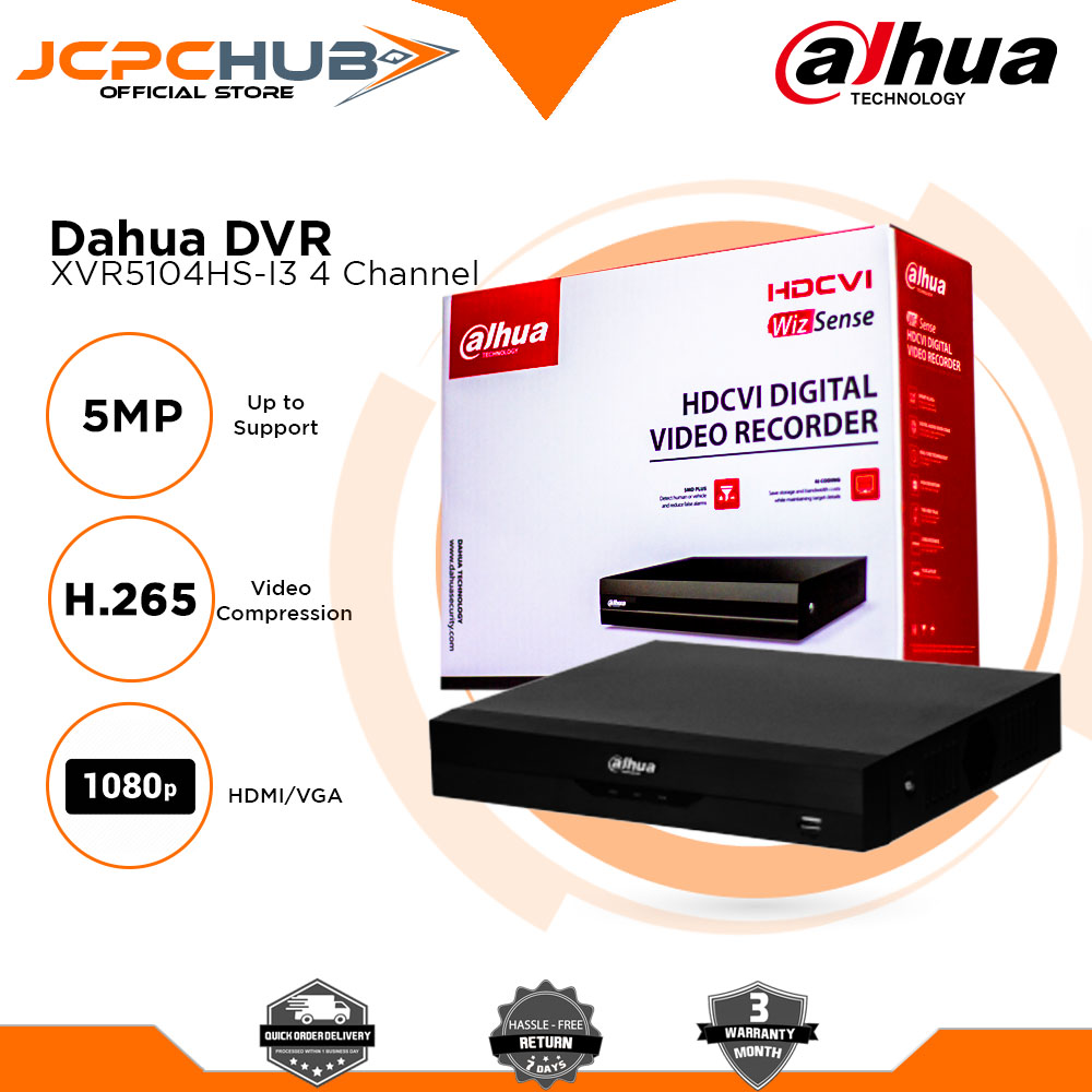 Dahua DVR DH-XVR5104HS-I3 5MP DVR Digital Video Recorder 4CH Channel  Support up to 5MP Cameras