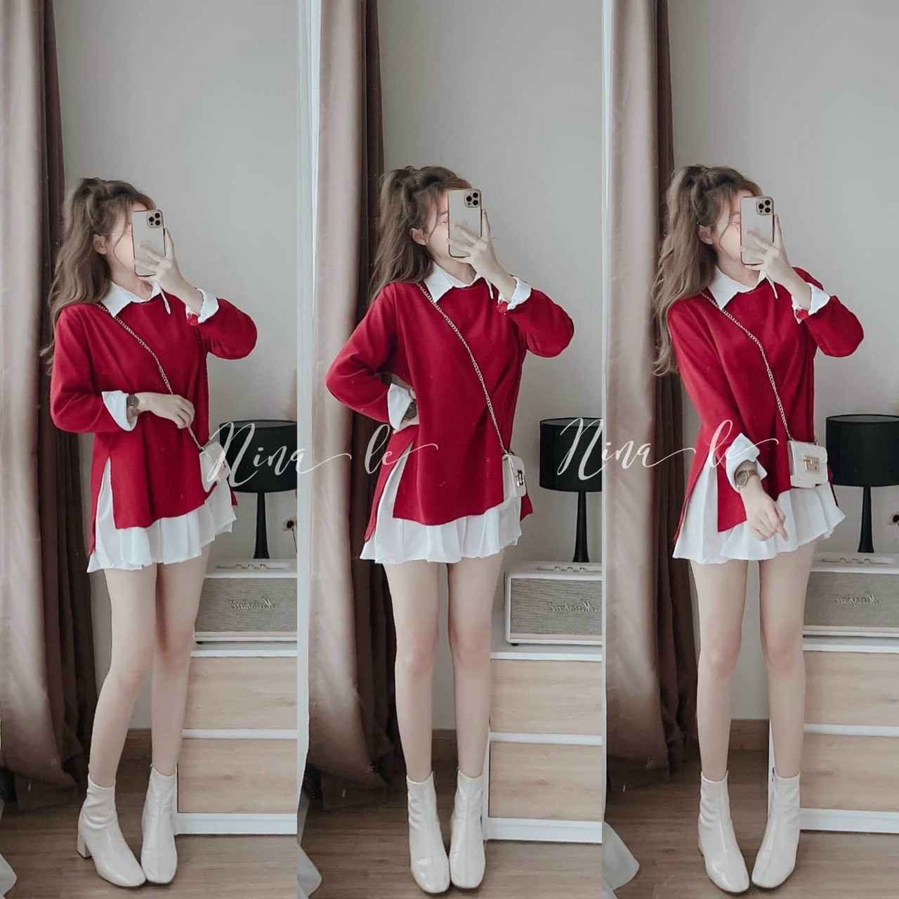 [HCM]ĐẦM SƠ MI LỤA KÈM ÁO KHOÁC THUN GÂN NGOÀI THỜI TRANG