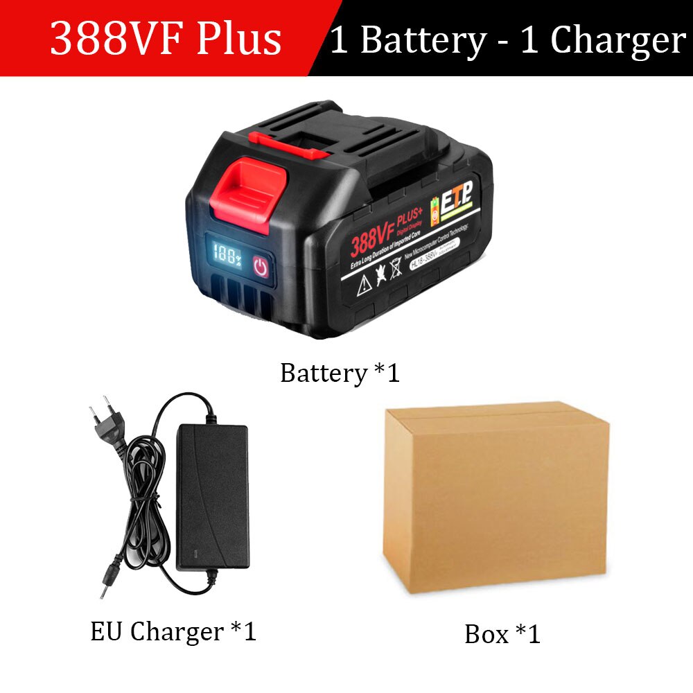 15Cell Makita 20V Lithium Battery Digital Display 928VF 388VF Plus Spare Battery Large Capacity Spare Lithium Battery Rechargeable Grinder Hammer Chainsaw Impact Drill Wrench Battery Makita Socket