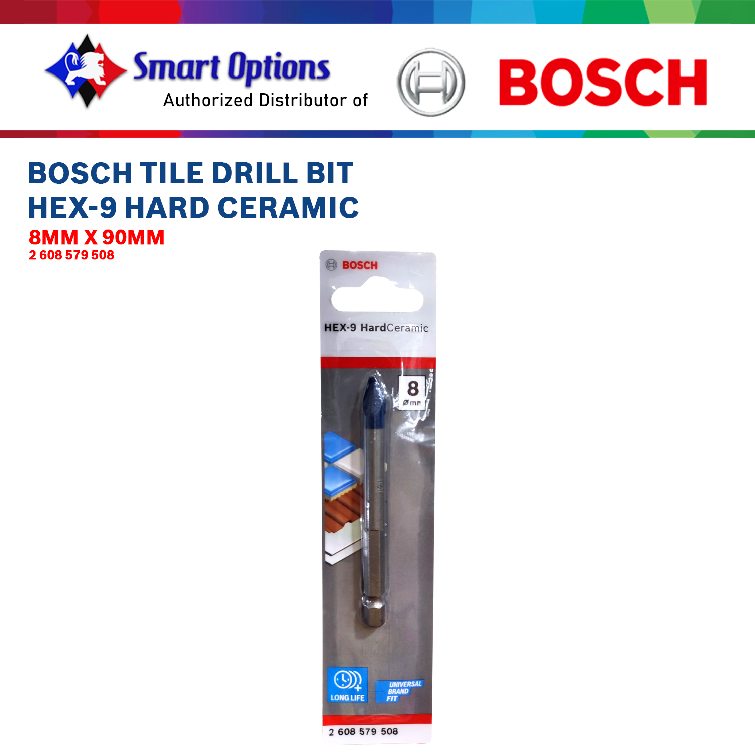 BOSCH TILE DRILL BIT HEX9 HARDCER 8X90 2.608.579.508 Lazada PH