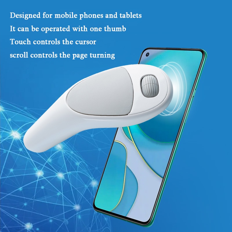 Chuột bluetooth không dây sạc Type-C Chuột công thái học điều khiển bằng cảm ứng ngón tay cái chuột mini cho điện thoại máy tính bảng [mới】 onsale