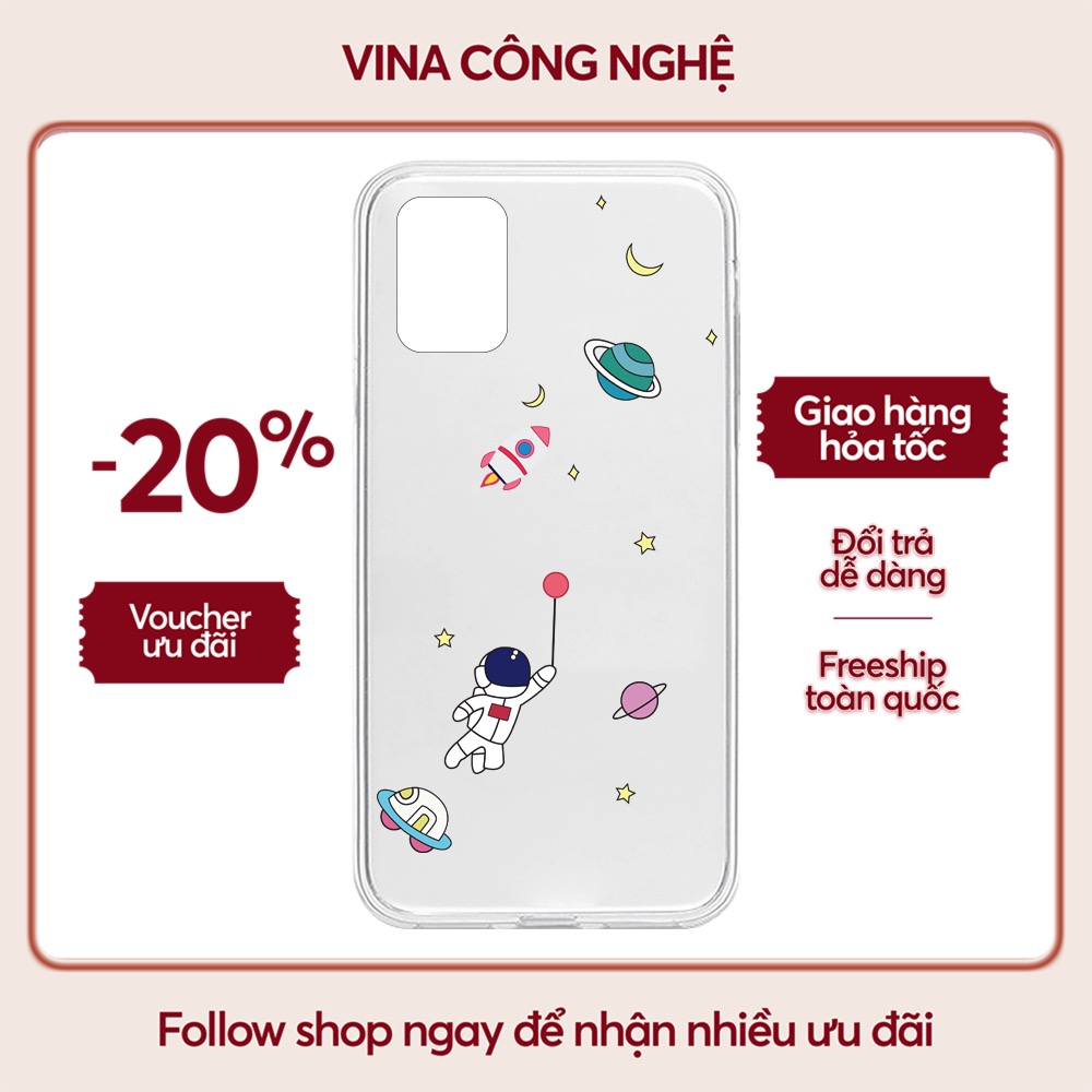 Ốp lưng OPPO A1K/A3S/A54/A94/F9/ ....Silicone dẻo trong viền bảo vệ camera hình Nasa