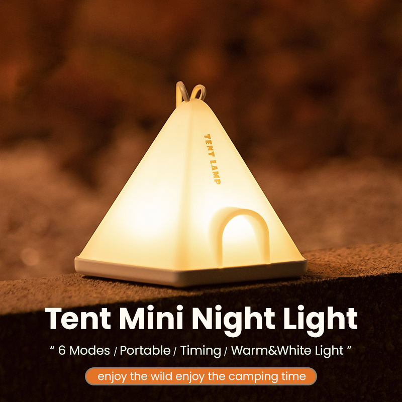 New Creative Tent Night Light with Timed Multi functional Table Light and Desktop Multi level Adjustment with Hanging Rope, Compact and Portable