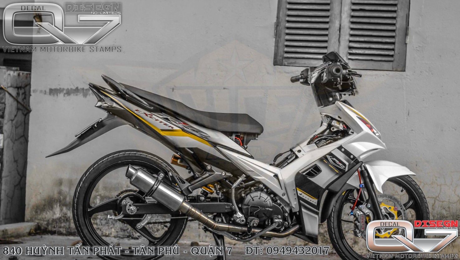 Tem rời exciter 2010 - bạc đen