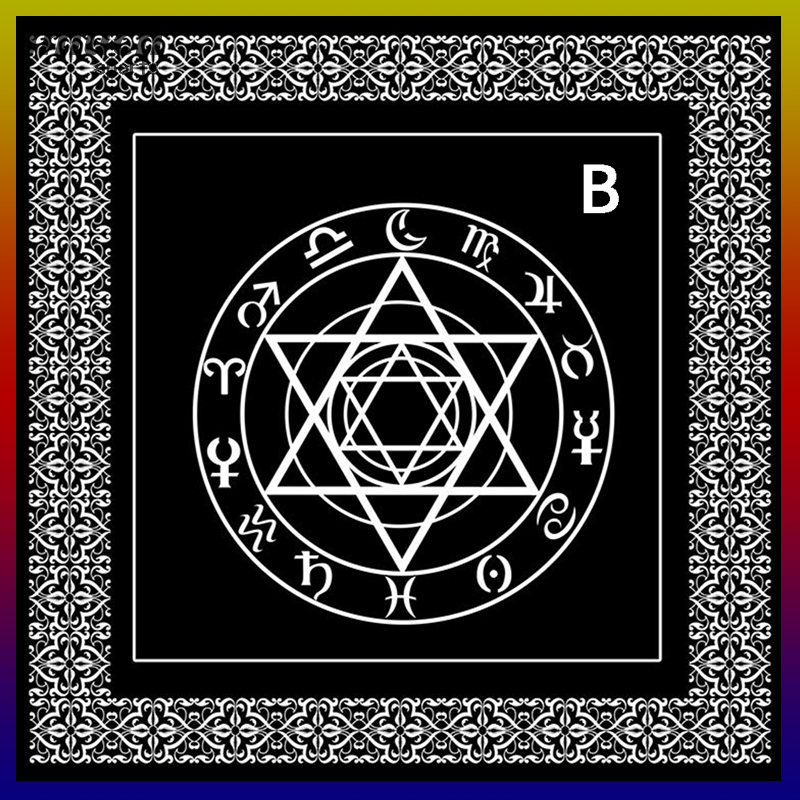 Imuch Khăn trải bàn bài Tarot tấm lót thẻ bói toán vải hình sao năm cánh ma thuật con lắc