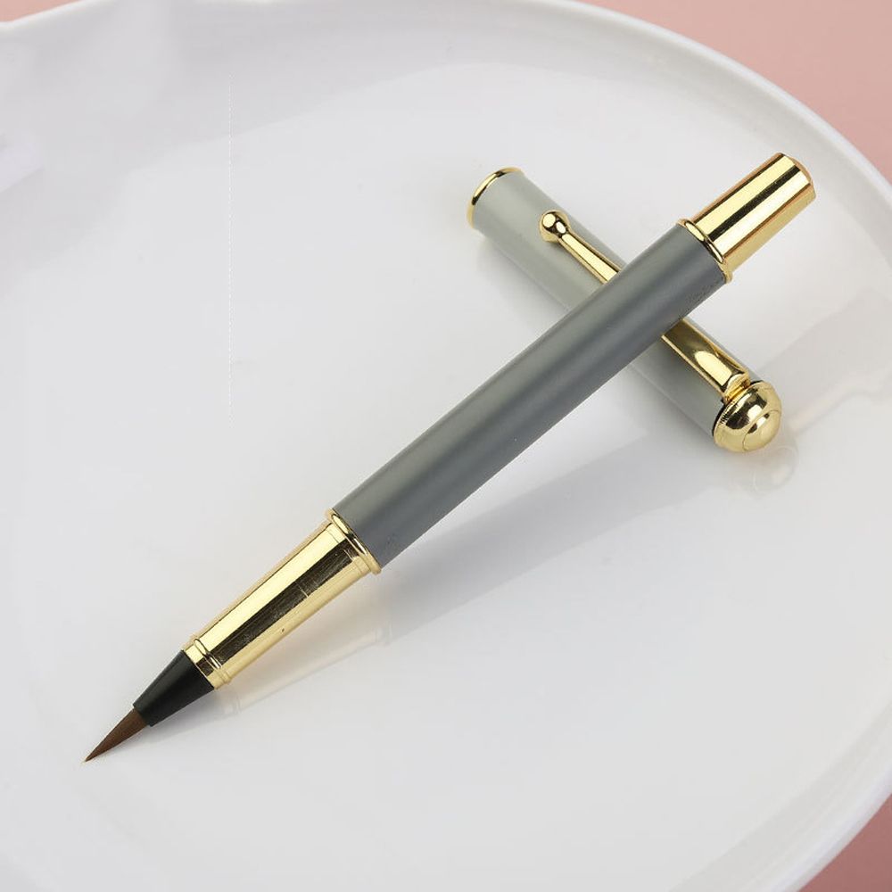MMLUCK 1PC Elegant Morandi Color Stationery Multicolor Student Painting Metal Soft Weasel Hair Writing Pen Calligraphy Brushes Ink Pen Small Regular Script Brush Fountain Pen