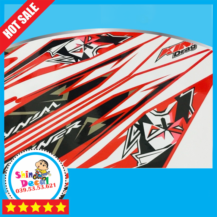Tem rời Winner V1 - mẫu Kingdrag cho xe đỏ