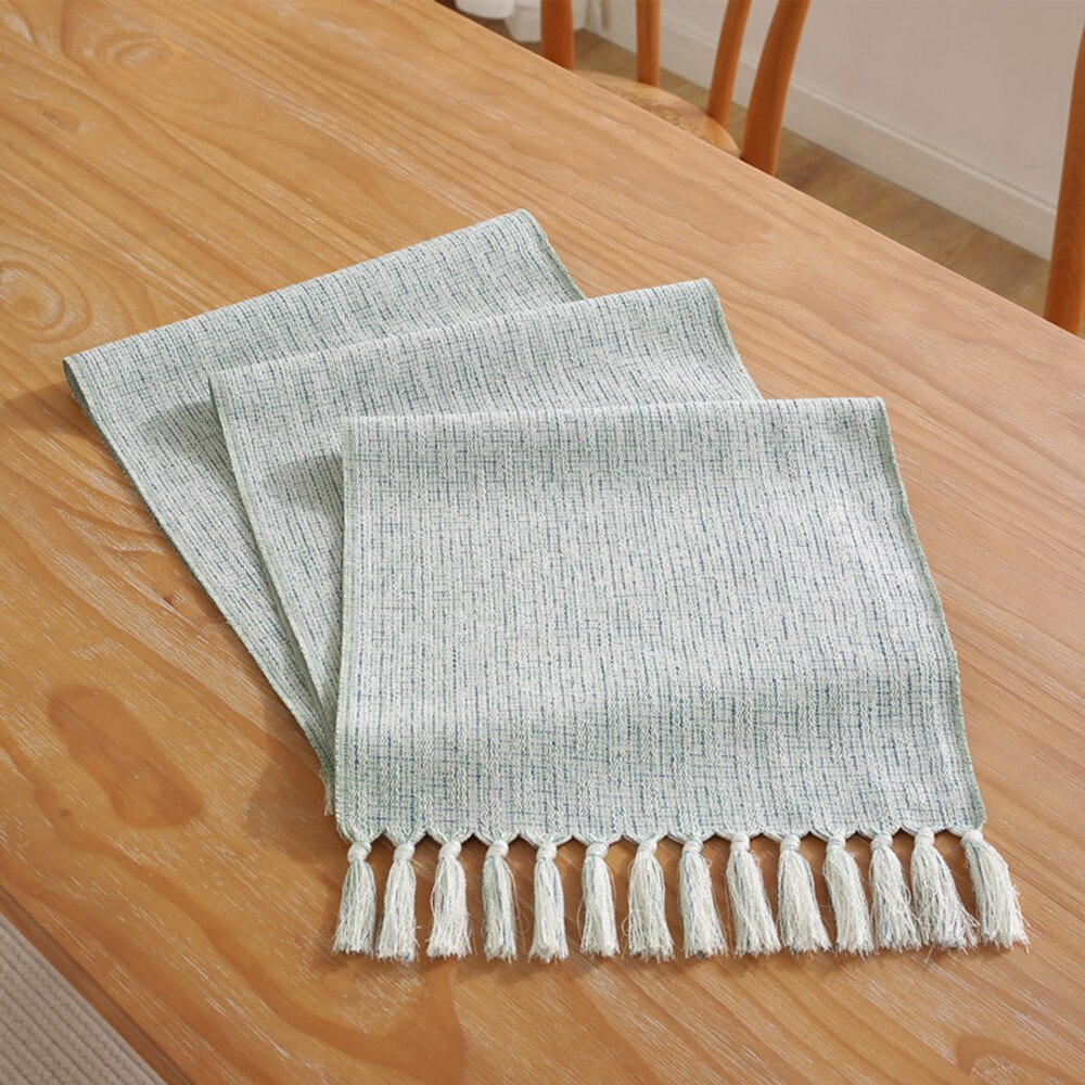 4/6/8/10 Seaters Light Luxury Style Solid Color Gold Jacquard Table Runner Modern Tassel Table Runner Black Dining Table Runners with Cotton Linen Table Cloth for Home Hotel Wedding Table Decoration