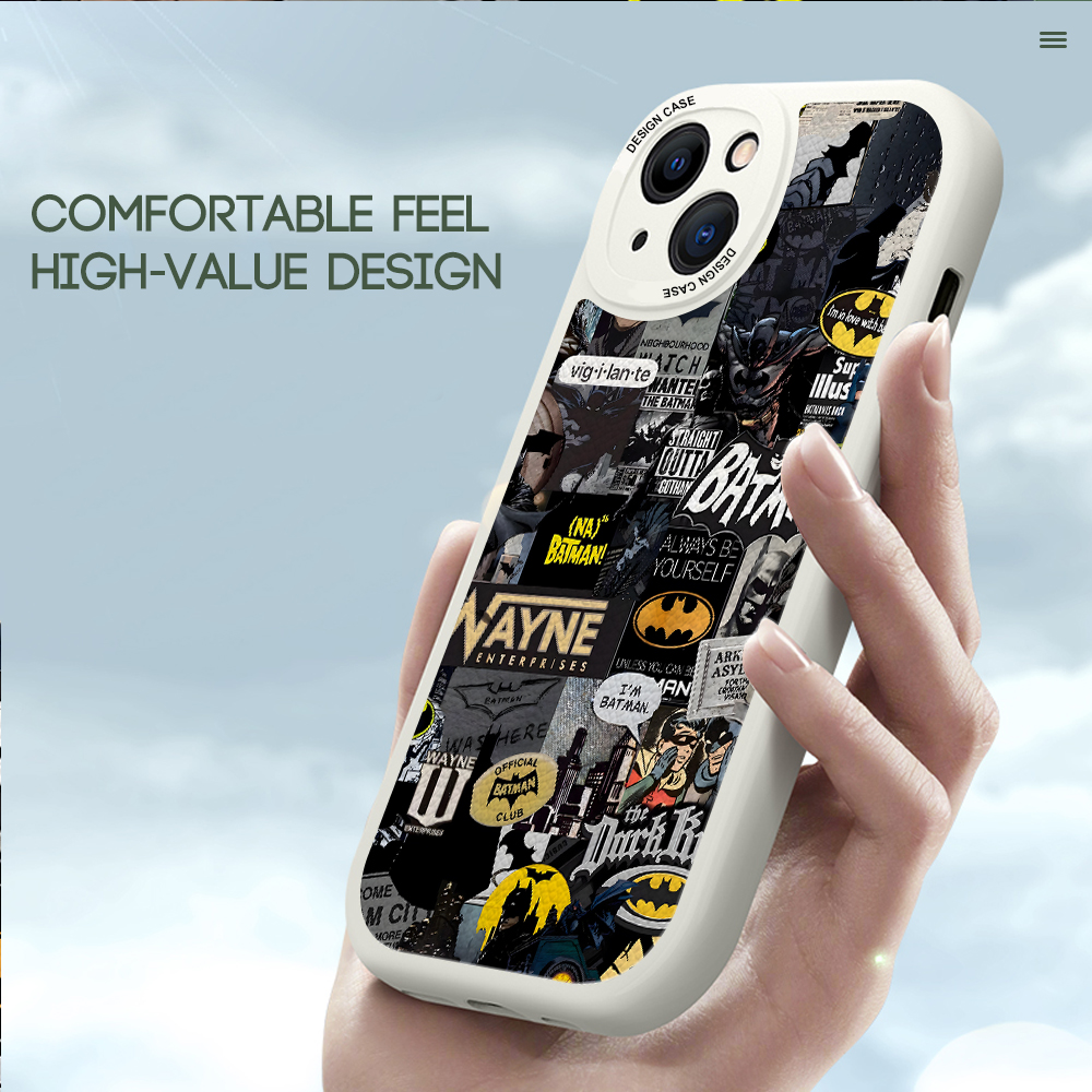 Jizetin for Redmi Note 7 Note 7 Pro Back Cover Batman Lambskin Texture PU Leather Back For Girls Boys Soft Phone Case. 