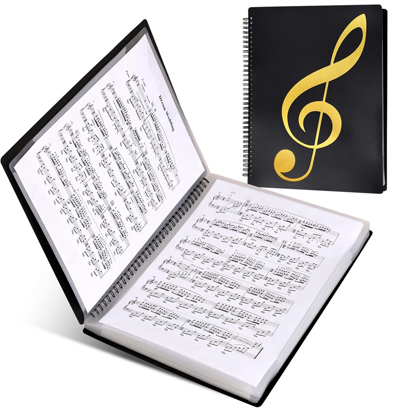 -Sheet Music Folder, 60 Pages, Sheet Music/Holder,Fits Letter Size A4, Writable & Detachable Choir Folder