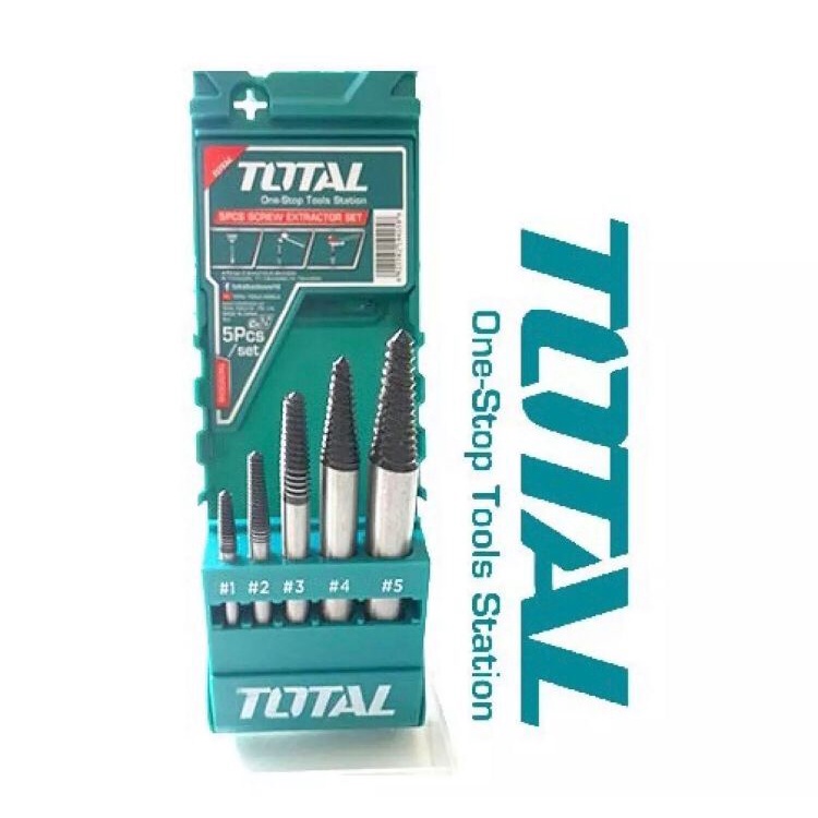 Bộ mũi taro lấy ốc gãy 5 chi tiết total tacse0056 | bộ 5 mũi ven răng 3-18mm