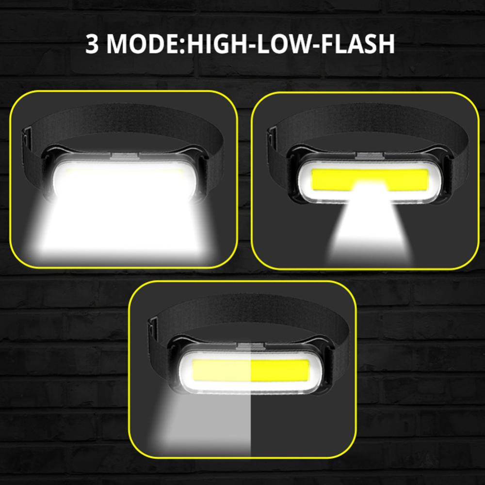 Homempire Rechargeable LED Headlamp 3 Modes Headlight Waterproof Head Light Adjustable Headband for Outdoor Camping Fishing Hiking