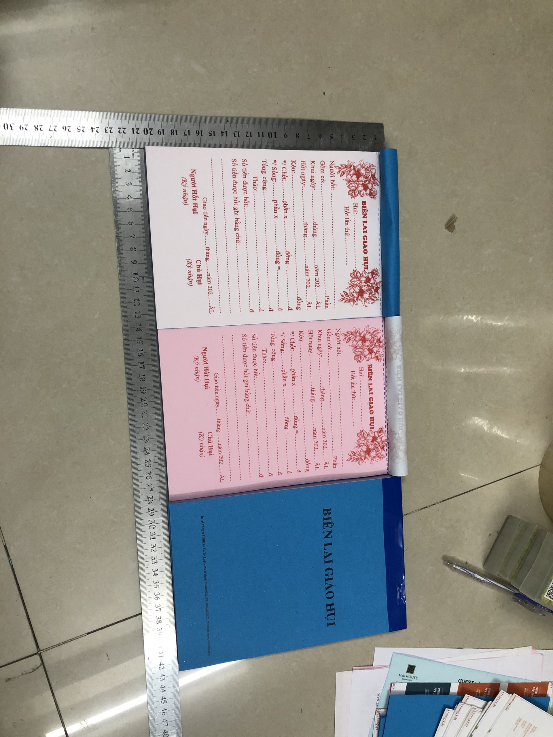 Biên Lai Giao Hụi 2 liên A5 (Không in chữ AL)