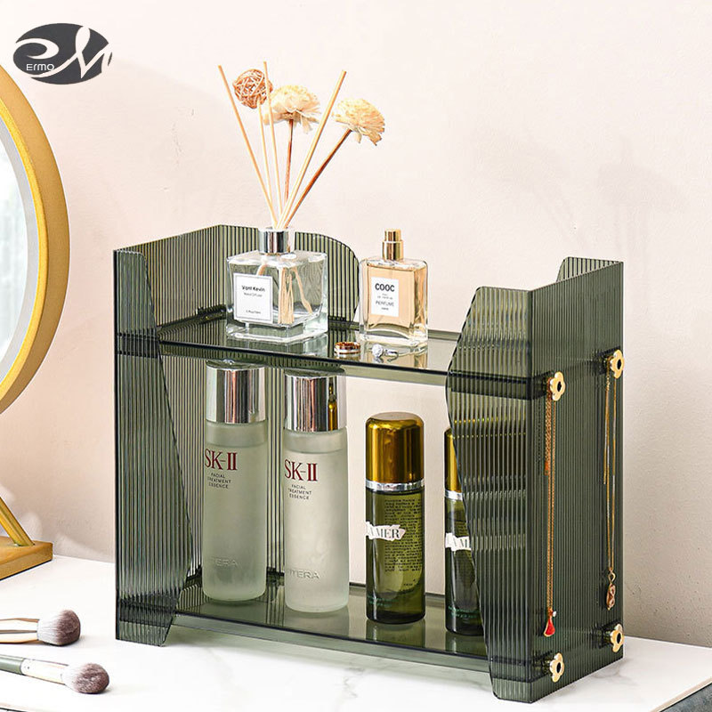 Light luxury storage rack cosmetics display cabinet European style elevated vertical lipstick rack dressing table snack toy storage rack