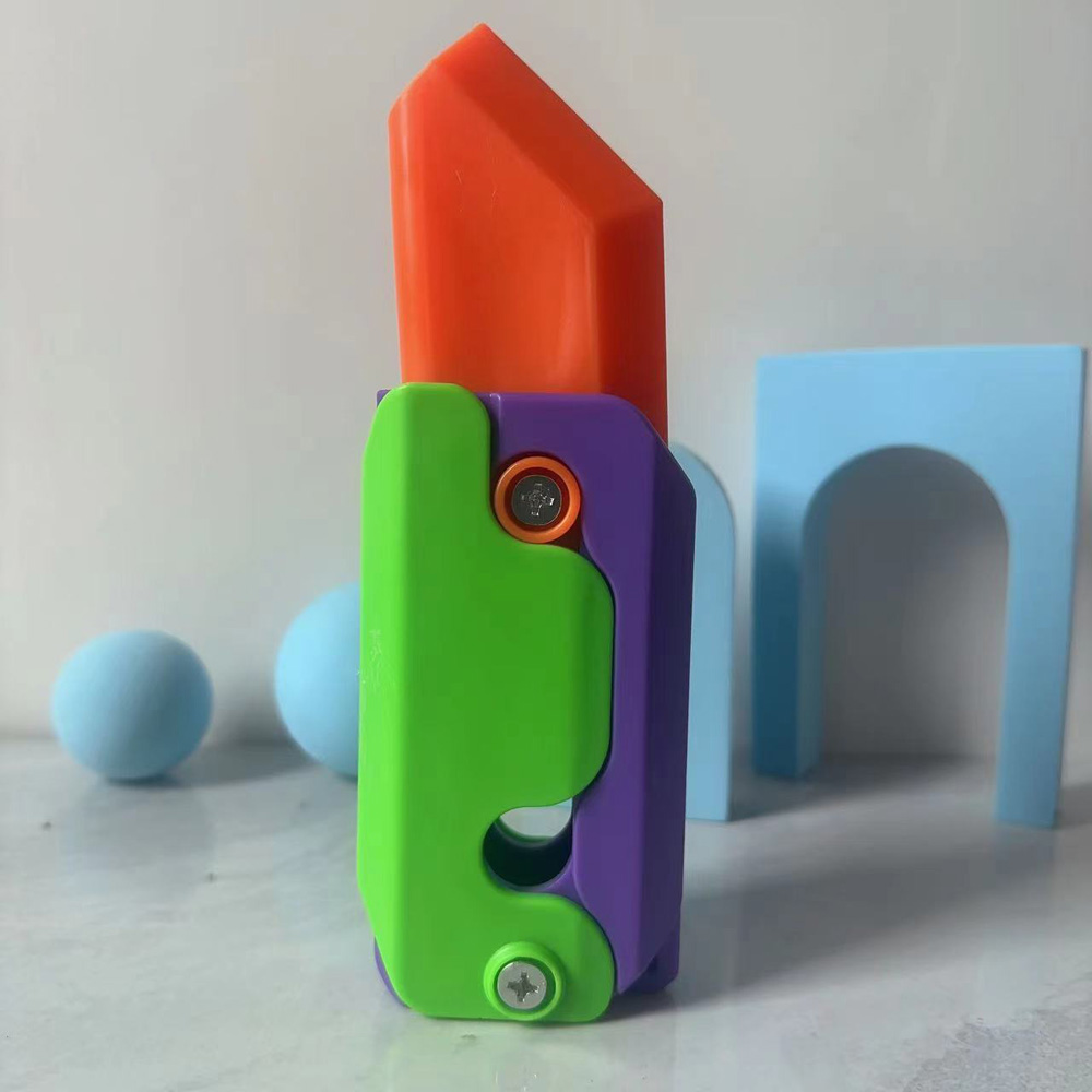 [Siêu lớn] khổng lồ 3D trọng lực dao cà rốt dao giải nén thẻ đẩy đồ chơi nhỏ in huỳnh quang nhảy cà rốt