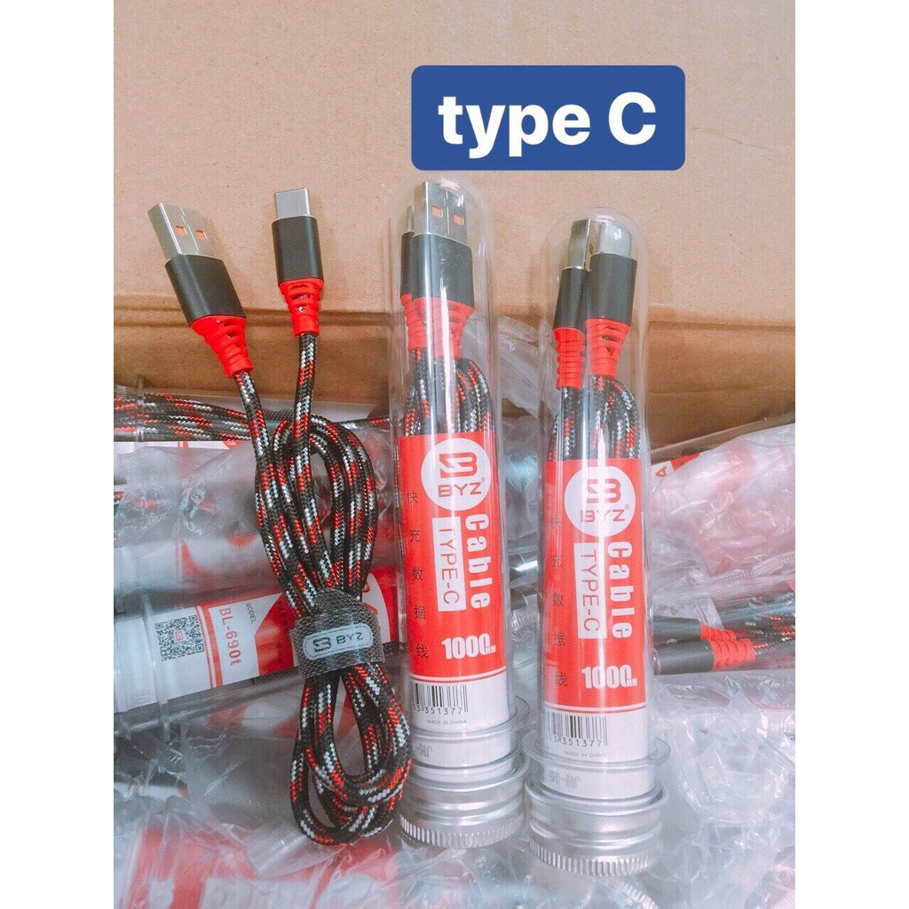 CÁP SẠC NHANH BYZ dây dù micro type c lightning