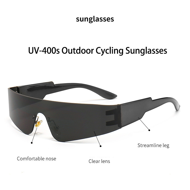 UV-400 Punk Sunglasses Ins Outdoor Riding Sunglasses Personality Fashion Futuristic Sense Eyewear.