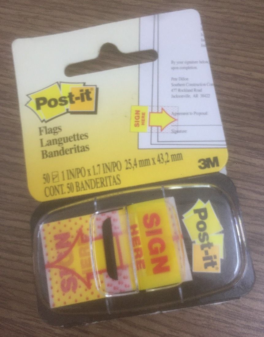 Note trình ký Sign Here Post It 3M - Vỉ 50 tờ