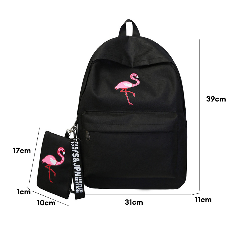 IQANGEL Printed canvas backpack (two-piece set), children's backpack.