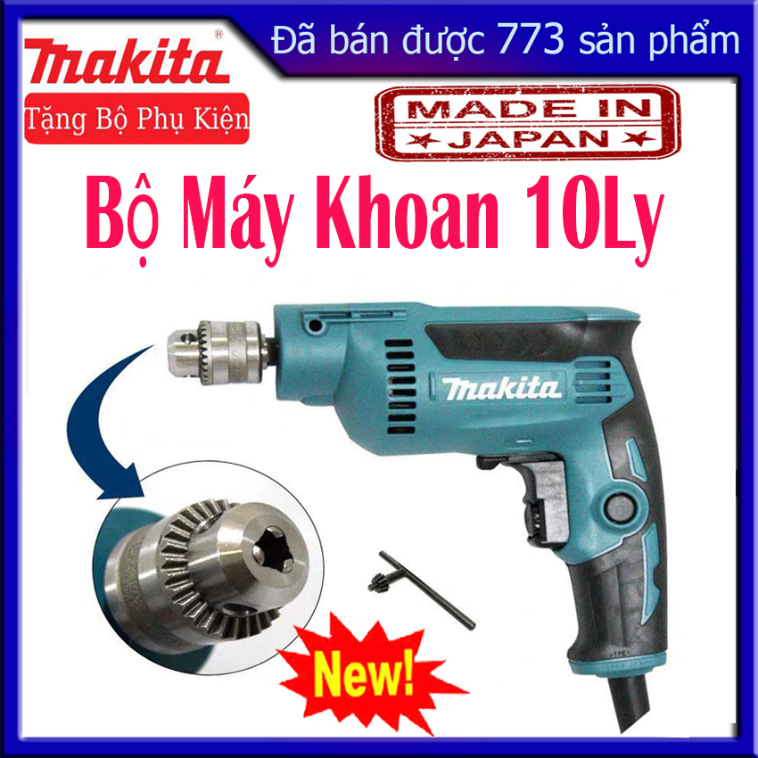 Mua máy khoan cầm tay chính hãng máy khoan điện makita dp2011 có khoan búa - khoan tường - khoan bắn vít - máy khoan gỗ - công suất 450w 100% lõi đồng.bh 12 tháng