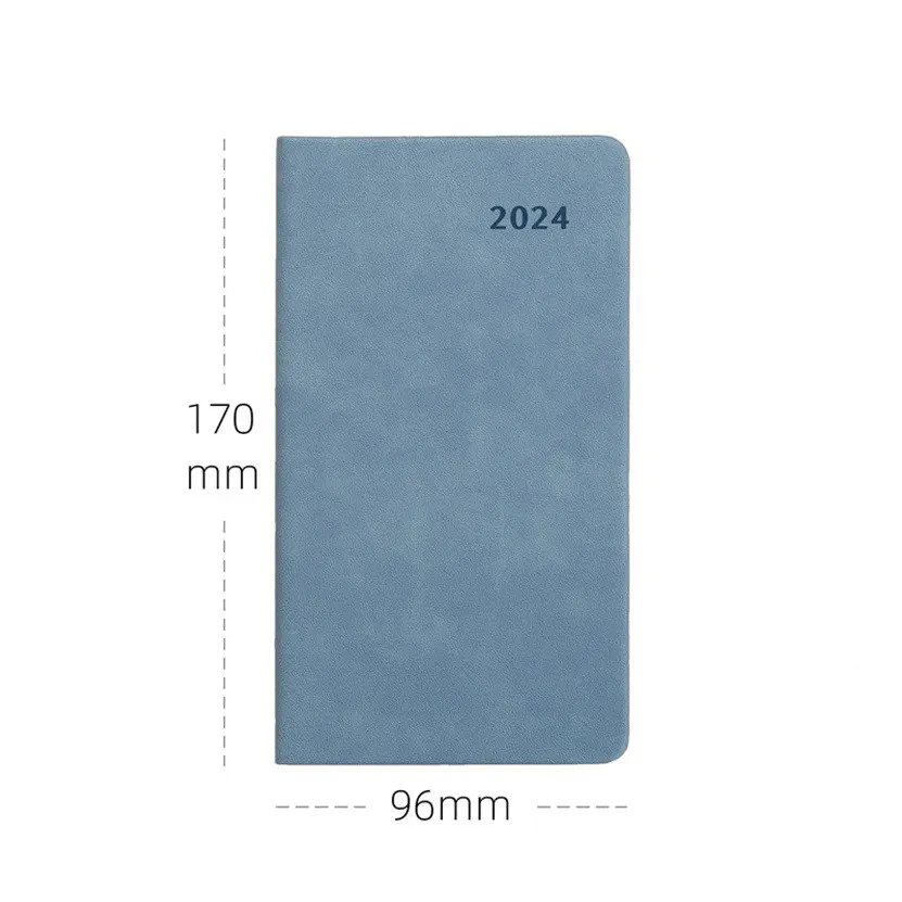 2024 Sổ tay A6 chương trình nghị sự bằng tiếng Anh kế hoạch hàng tháng Lưu ý sách caderno escolar notepad lịch học dễ thương libreta planificador