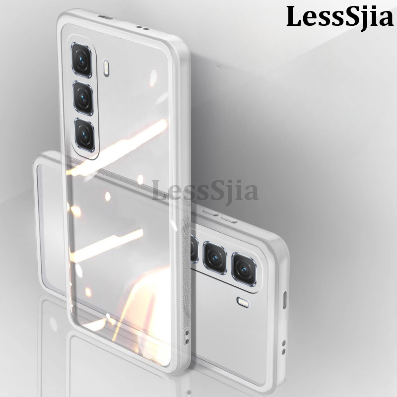 Phone cover infinix Hot 60i 60 Back case Camera Protection Semi Transparent Soft Silicone Shockproof with Lens Protector Films For infinix Hot 60 60i Phone cases
