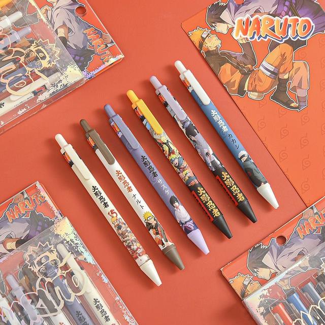 Naruto Press Gel Pen Cap Black Writing Practice Sign Send Students to Learn Stationery Wholesale