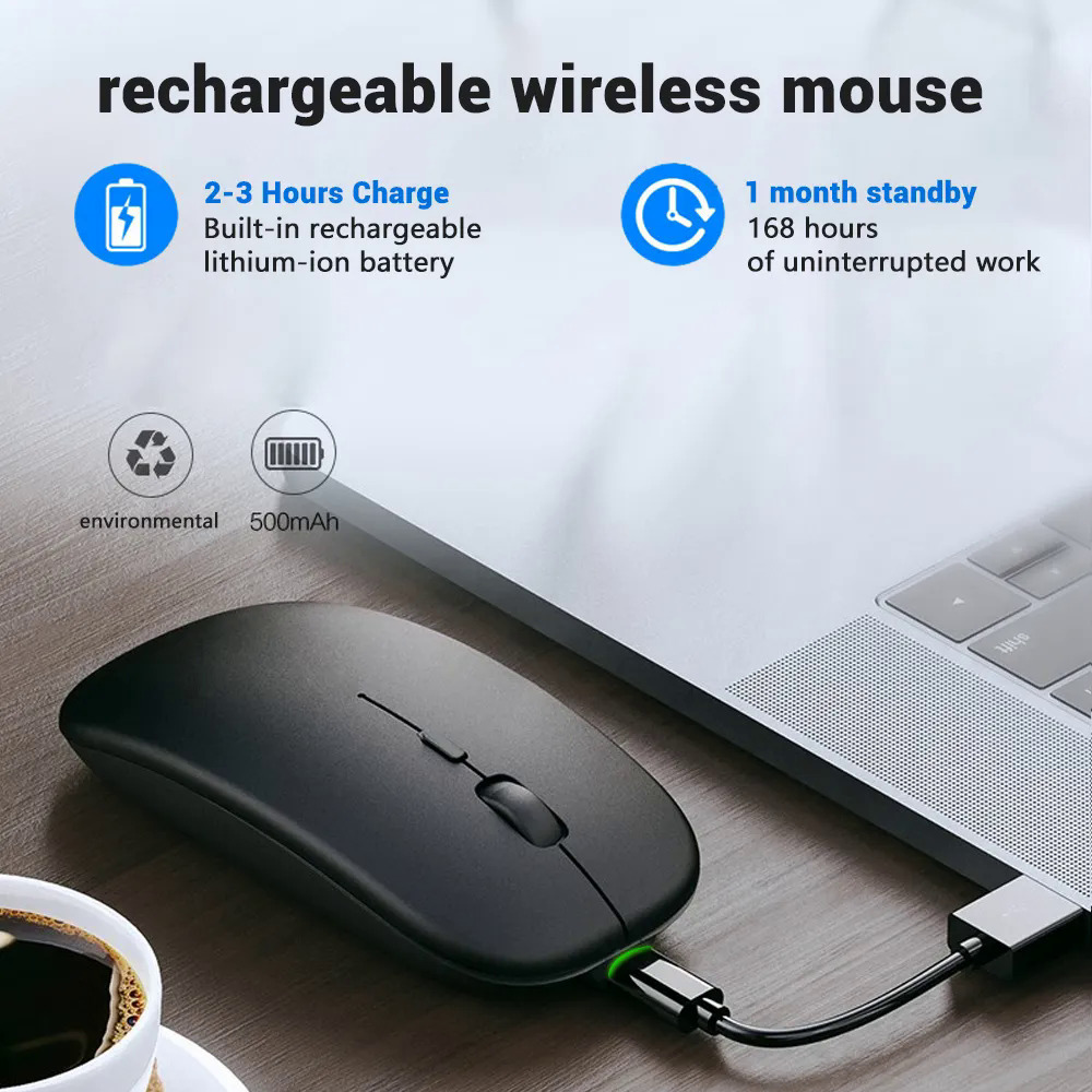 Rechargeable Wireless Bluetooth mouse portable silent ergonomic mice for computer laptop tablet phone office Gaming Mouse
