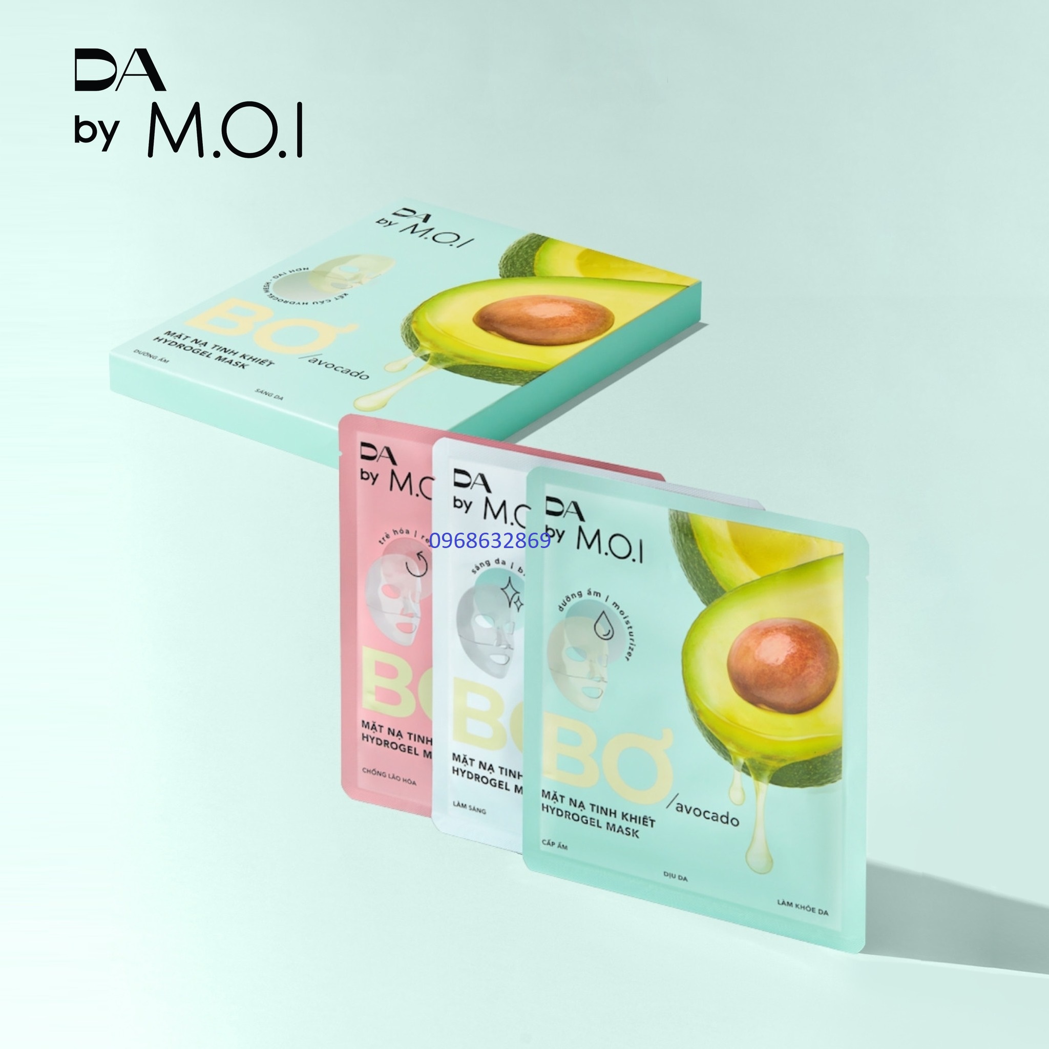 Mặt nạ bơ tinh khiết Hydrogel DA BY M.O.I (Hộp 3 miếng)