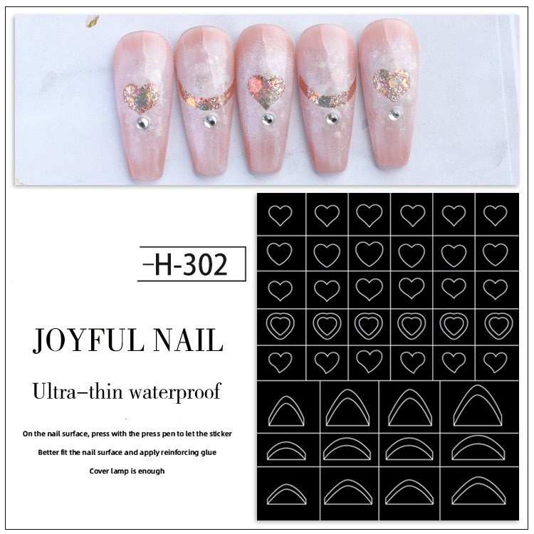Miếng dán móng tay 3D nail sticker (omber đen)