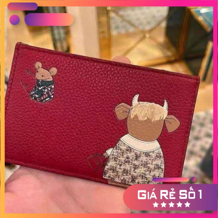Ví Đỏ Tory Burch Card Holder Da Siêu mềm