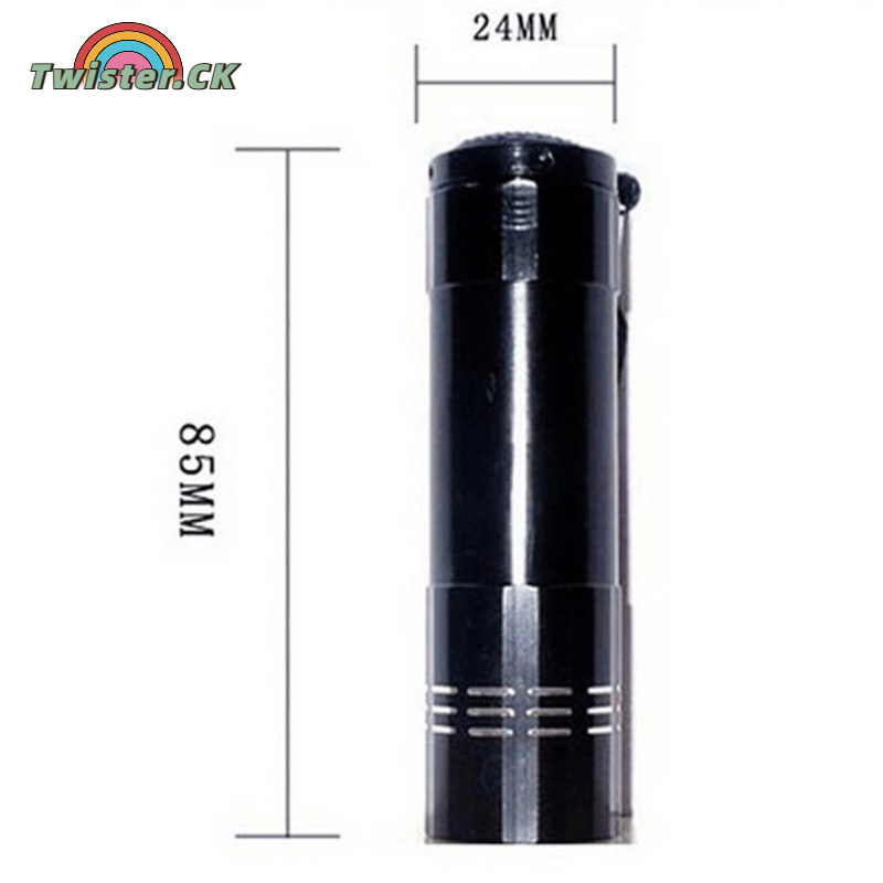 Twister.CK 9 Uv Led Ultraviolet Flashlight Multi-functional Mini Fluorescent Torch Lightweight Portable Outdoor Waterproof Emergency Lamp