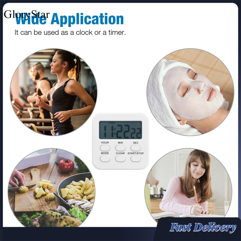 GloryStar Lcd Digital Kitchen Timer Count-down Up Magnetic Kitchen Gadgets With Loud Alarm For Cooking Baking Study