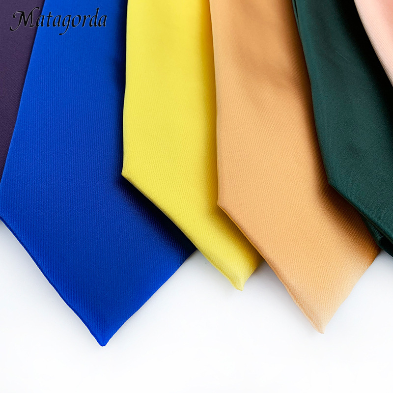 Satin Finish Men's Tie Solid Color Classic 8cm Width Polyester High-Density Reflective Fabric No Pilling Folding Resistant Husband Boyfriend Gift for Wedding Party Festival