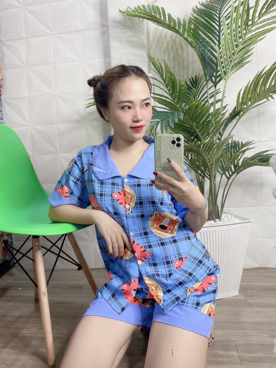 ĐỒ BỘ PIJAMA ĐÙI HỌA TIẾT HÌNH GẤU DỄ THƯƠNG  CÓ SIZE 40-75KG - PJ04