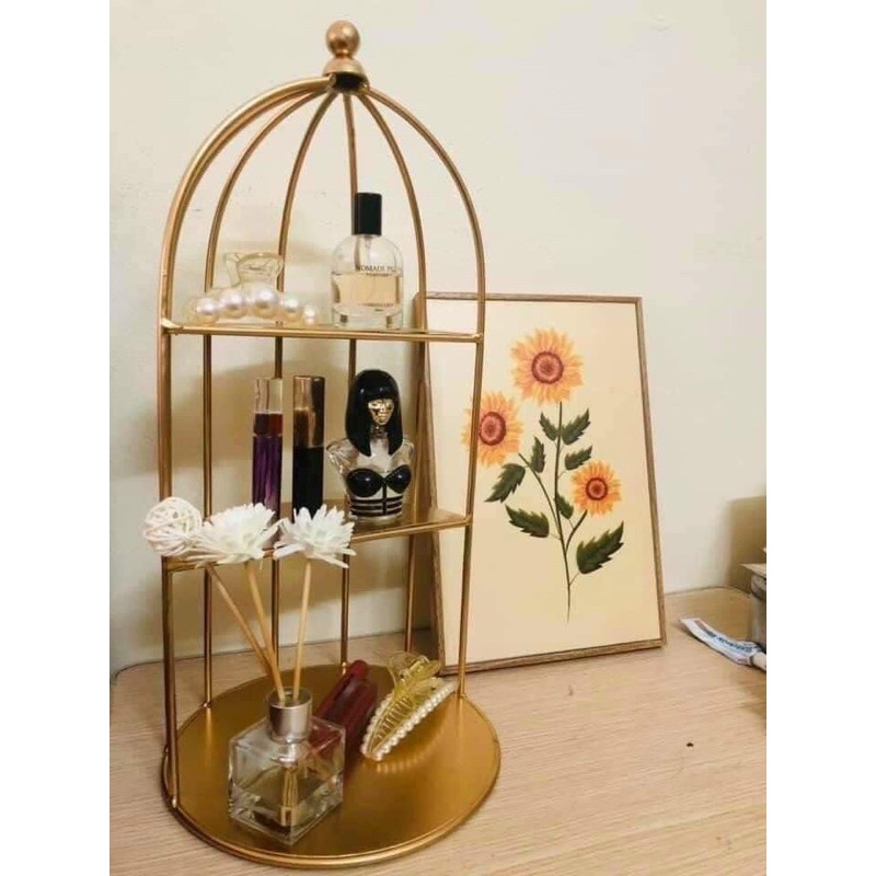 kệ mỹ phẩm,kệ lồng chim 3 tầng