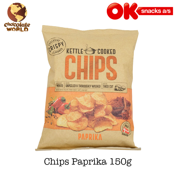 OK Snacks Kettle Cooked Chips Paprika 150g (Made in Denmark) Lazada