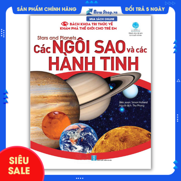 Sách - bách khoa tri thức về khám phá thế giới cho trẻ em - stars and planets - các ngôi sao và các hành tinh - newshop