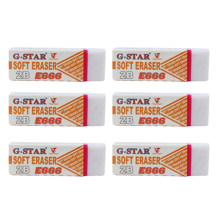 Combo 3 viên GÔM TẨY G-STAR E666 TRẮNG - ĐEN