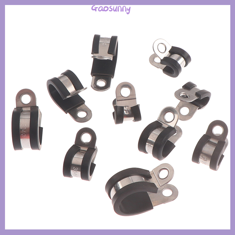 Gaosunny 2 chiếc kẹp p lót bằng cao su thép không gỉ 304 kẹp ống gắn cáp