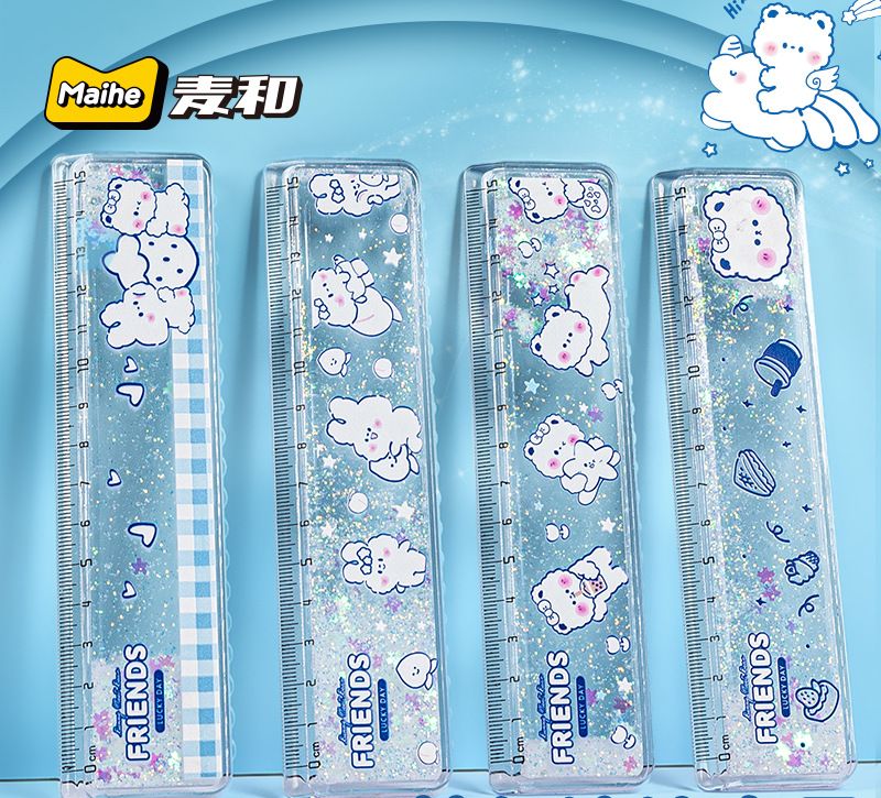 Thước Kẻ Cát Chảy Gấu Thỏ MaiHe Độc Lạ - Thước 15cm