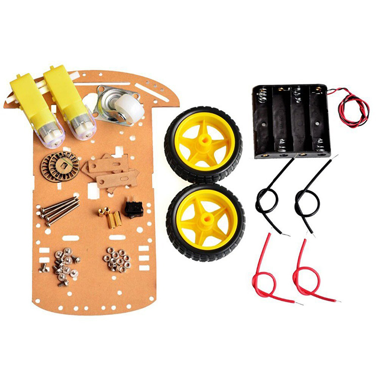 1/kit 2wd Smart Robot Car Chassis Kit / Dc3-6v Tt Motor 125 Rpm / Smart Car Wheels For Arduino Diy Kit. 